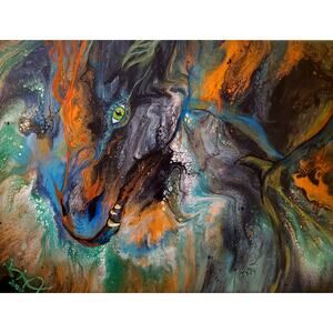Art Print my Original Work 11" x 14" "The Real Dragon Nebula" Acid Free